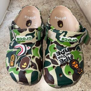 BAPE CROCS Green Camo